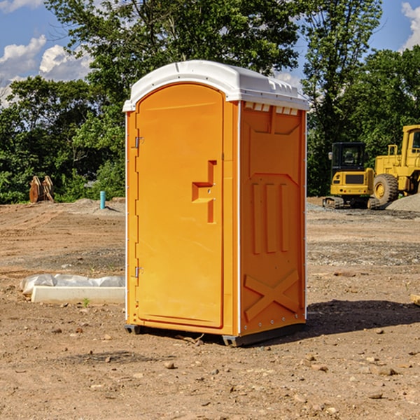 how often are the porta potties cleaned and serviced during a rental period in Porter